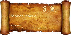 Brokes Márta névjegykártya